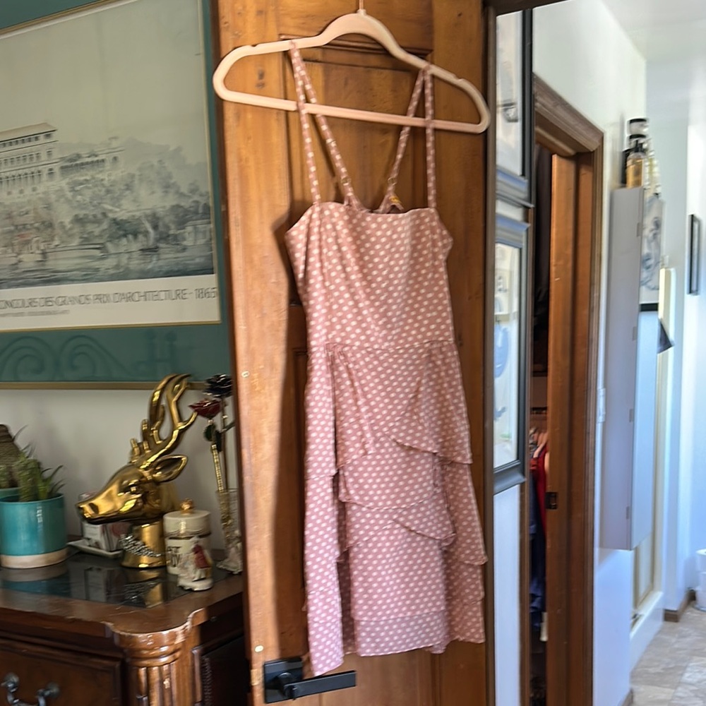 Alice + Olivia Blush Pink Polka Dot Dress